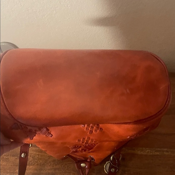 Patricia Nash Red Leather Cinch Bag with Embossed Design - Picture 11 of 12